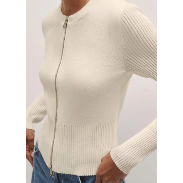 Me and Em Milano Knit Two-Way Zip Cardigan, view 3