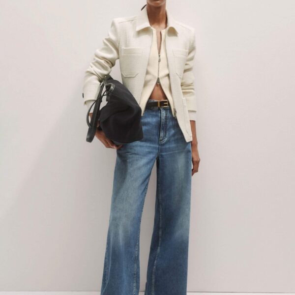 Me + Em Milano Knit Two-Way Zip Cardigan – luxury British Ivory in Me and Em exclusively at Coveti