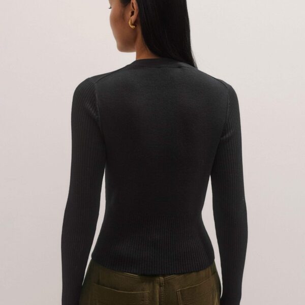 Me + Em Milano Knit Two-Way Zip Cardigan – luxury British Black in Me and Em exclusively at Coveti