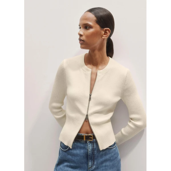 Me and Em Milano Knit Two-Way Zip Cardigan, view 7