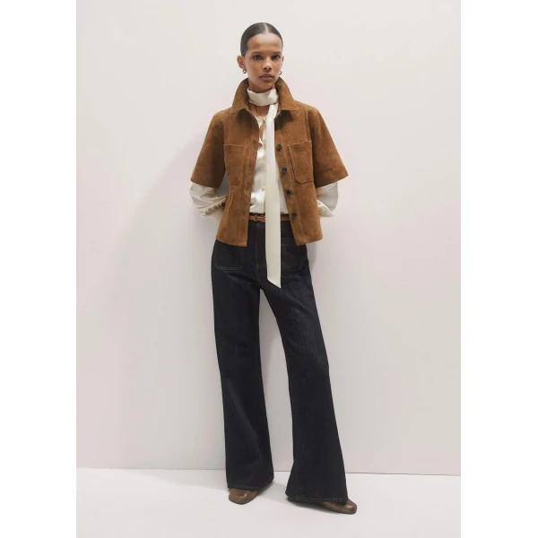 Me and Em Patch Pocket Leg Elongator Jean – luxury British Blue in Me and Em exclusively at Coveti