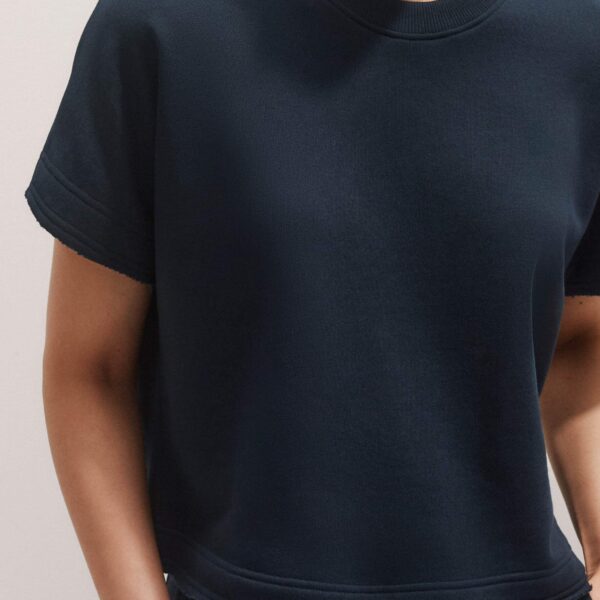 Me and Em Relaxed Short Sleeve Sweatshirt – luxury British Blue in Me and Em exclusively at Coveti