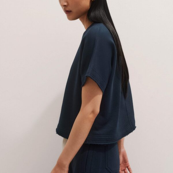 Me and Em Relaxed Short Sleeve Sweatshirt – luxury British Blue in Me and Em exclusively at Coveti