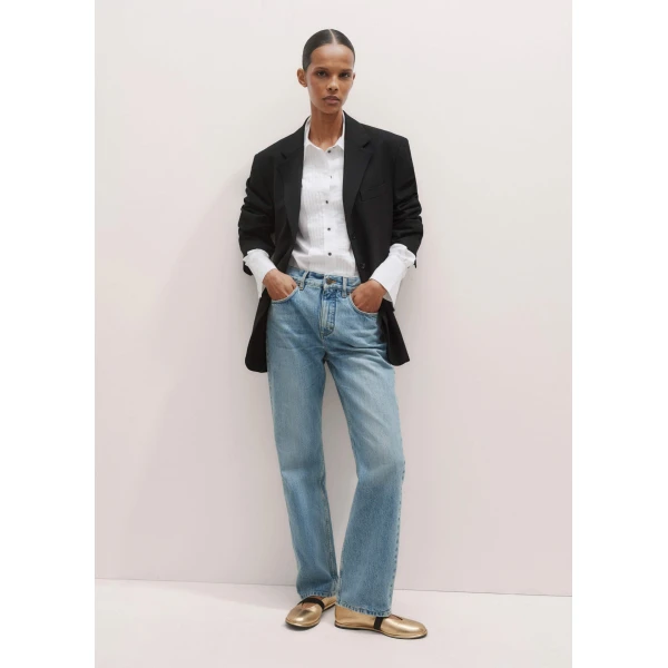 Me + Em Relaxed Straight-Leg Jean – luxury British Blue in Me and Em exclusively at Coveti