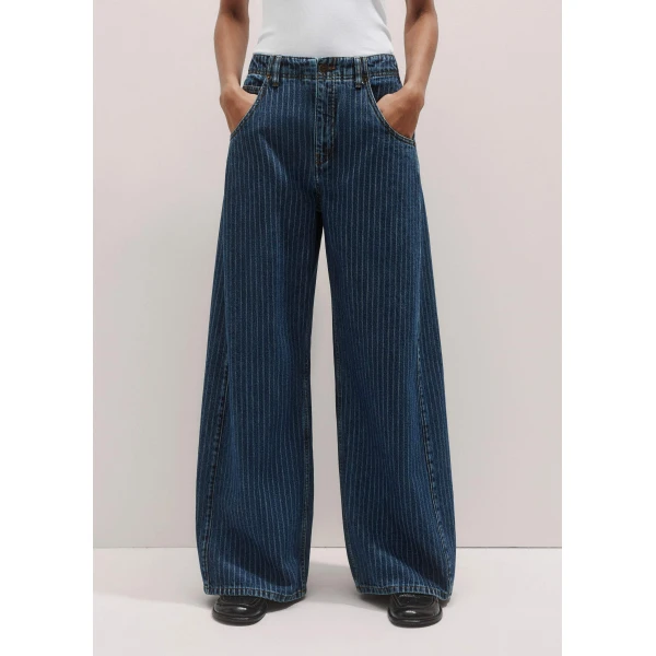 Me and Em Relaxed Stripe Wide-Leg Jean, view 2
