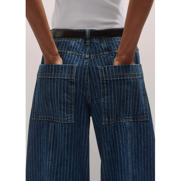 Me and Em Relaxed Stripe Wide-Leg Jean, view 3