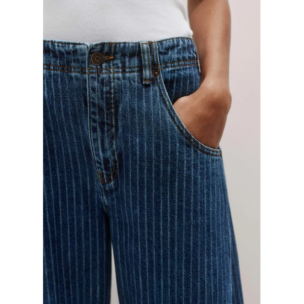 Me and Em Relaxed Stripe Wide-Leg Jean, view 7