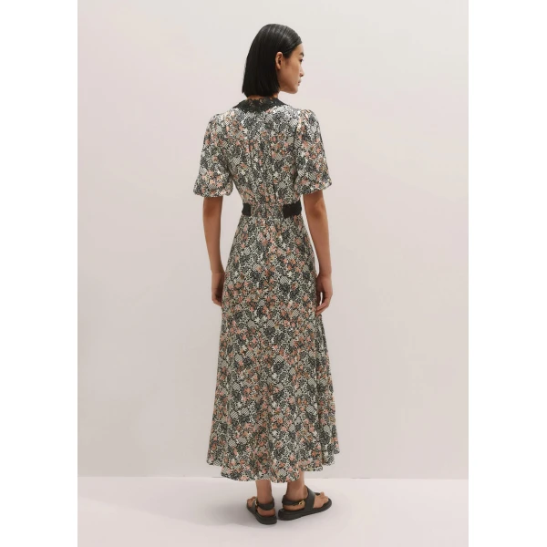 Me and Em Satin Lace Detail Maxi Dress, view 5