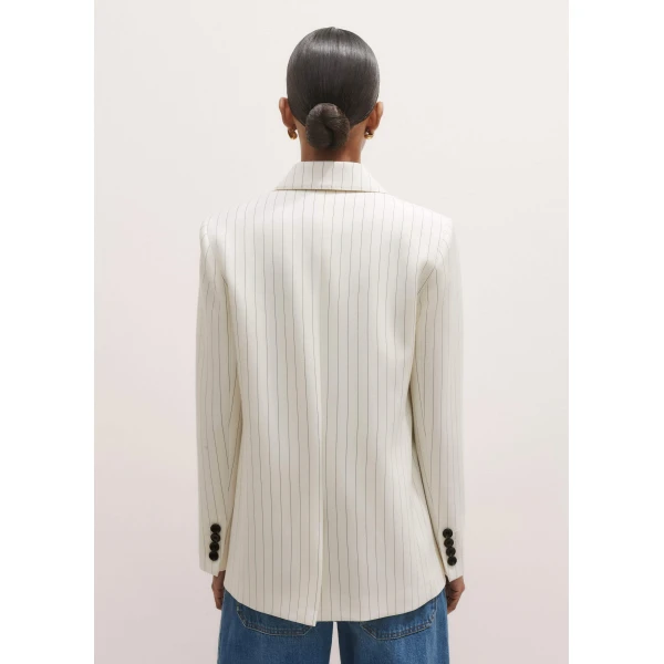 Me and Em Sharp Shoulder Pinstripe Blazer, view 6