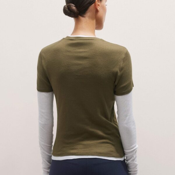 Me and Em Sheer Rib Double Layer Top – luxury British Green in Me and Em exclusively at Coveti