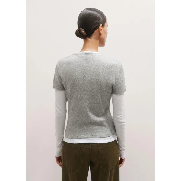 Me and Em Sheer Rib Double Layer Top, view 5