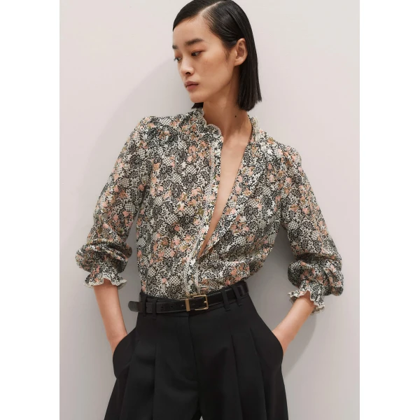 Me and Em Silk Cotton Straight Blouse, view 2