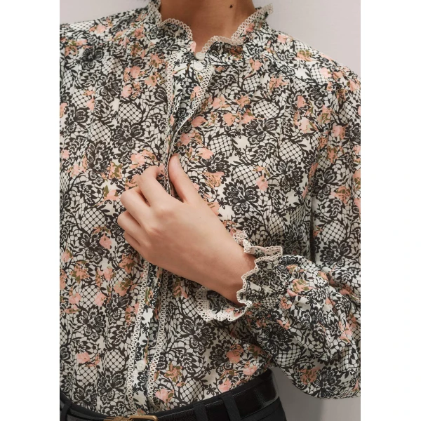Me and Em Silk Cotton Straight Blouse, view 3