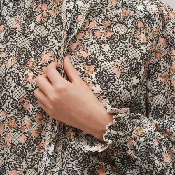 Me and Em Silk Cotton Straight Blouse – luxury British Multicolour in Me and Em exclusively at Coveti