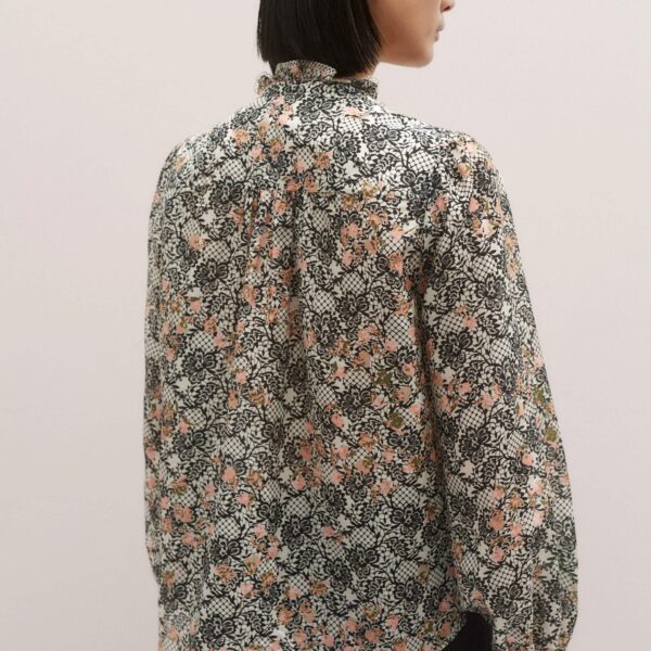 Me and Em Silk Cotton Straight Blouse – luxury British Multicolour in Me and Em exclusively at Coveti
