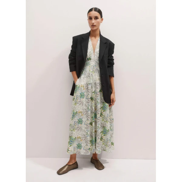 Me and Em Silk Delicate Paisley Print Maxi Dress, view 4