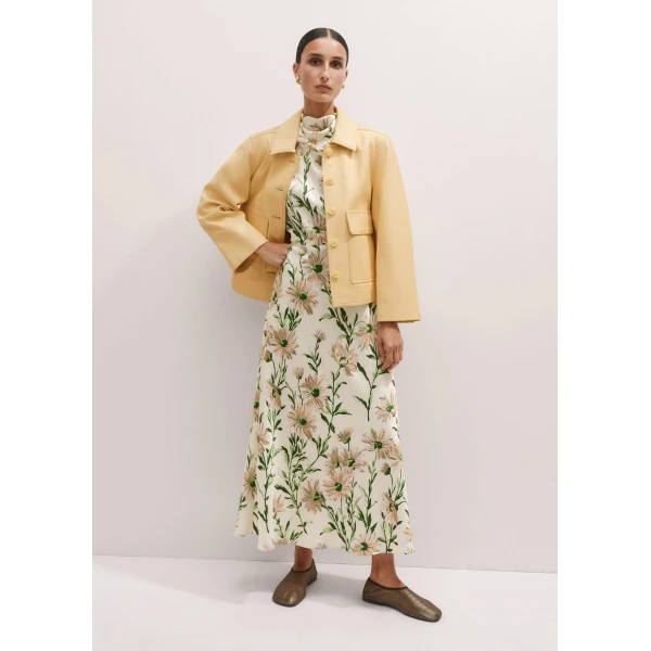 Me and Em Silk Growing Daisy Print Halterneck Maxi Dress, view 4