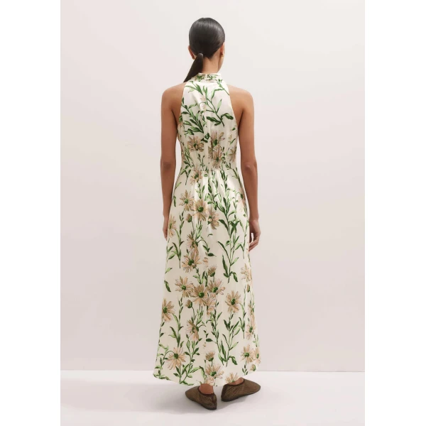 Me and Em Silk Growing Daisy Print Halterneck Maxi Dress, view 5