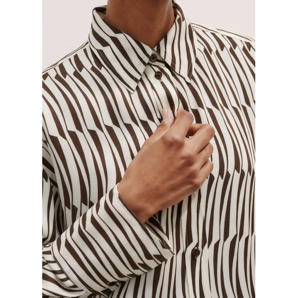 Me and Em Silk Linear Keys Print Oversized Shirt, view 3