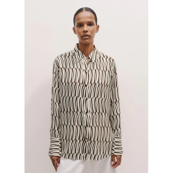 Me and Em Silk Linear Keys Print Oversized Shirt, view 7