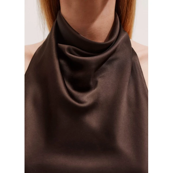 Me and Em Silk Modern Daisy Print Halterneck Top, view 3