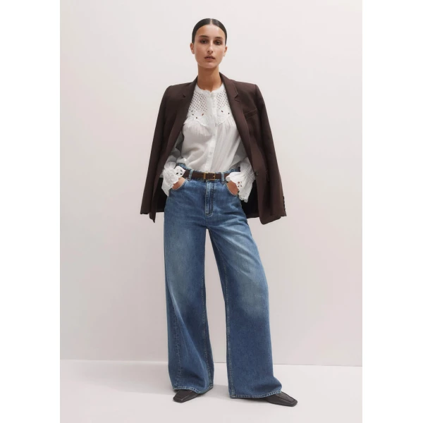 Me and Em Slouchy Long-Length Jean – luxury British Blue in Me and Em exclusively at Coveti
