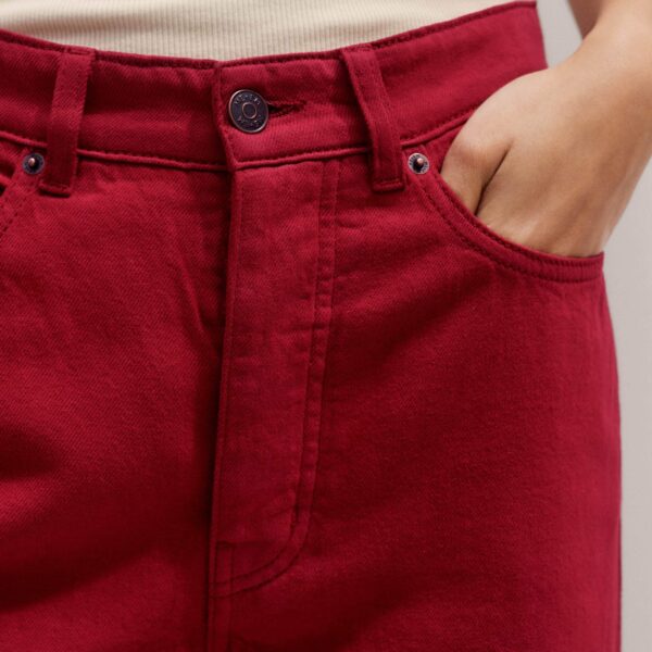 Me and Em Slouchy Long-Length Jean – luxury British Red in Me and Em exclusively at Coveti