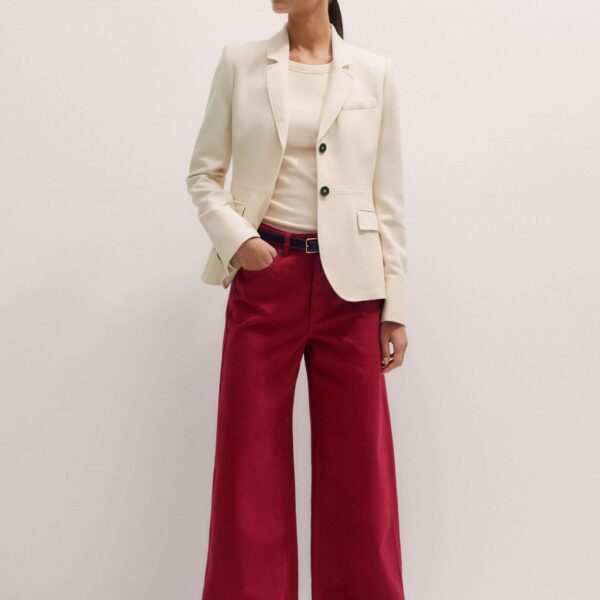 Me + Em Slouchy Long-Length Jean – luxury British Red in Me and Em exclusively at Coveti