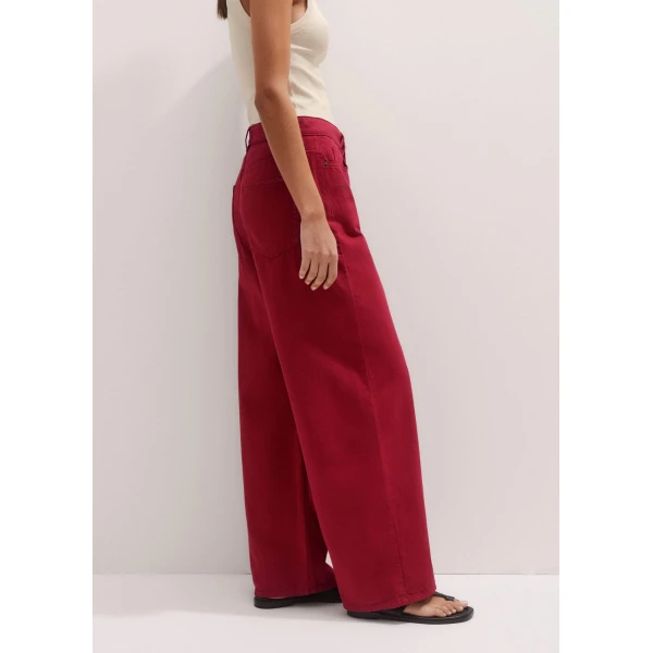 Me and Em Slouchy Long-Length Jean – luxury British Red in Me and Em exclusively at Coveti