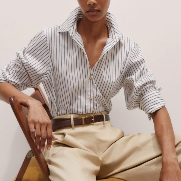 Me + Em Striped Relaxed Forever Shirt – luxury British Multicolour in Me and Em exclusively at Coveti