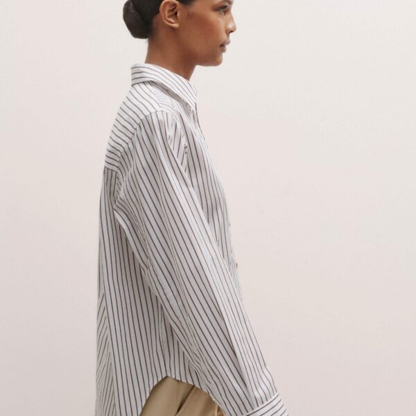 Me + Em Striped Relaxed Forever Shirt – luxury British Multicolour in Me and Em exclusively at Coveti