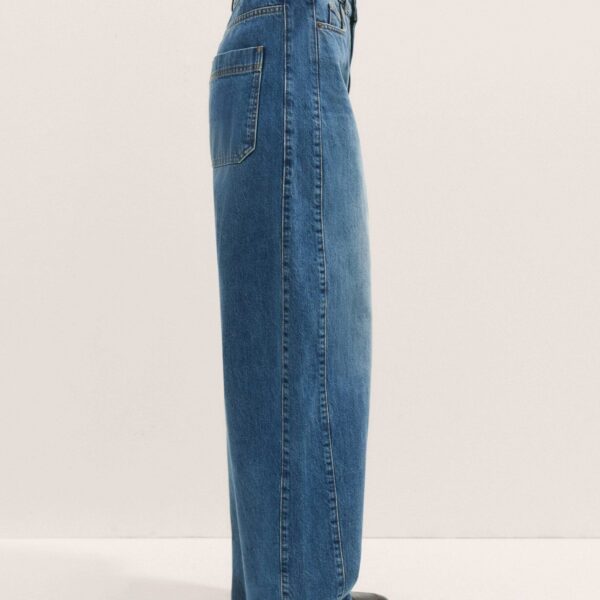 Me and Em Tapered Puddle Jean – luxury British Blue in Me and Em exclusively at Coveti