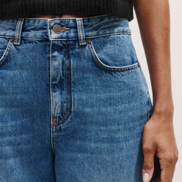 Me and Em Tapered Puddle Jean – luxury British Blue in Me and Em exclusively at Coveti