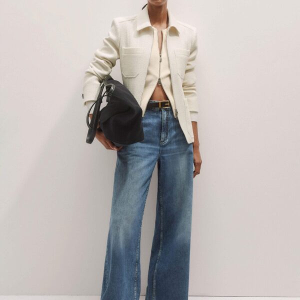 Me and Em The Zip Front Contoured Layering Jacket – luxury British Ivory in Me and Em exclusively at Coveti