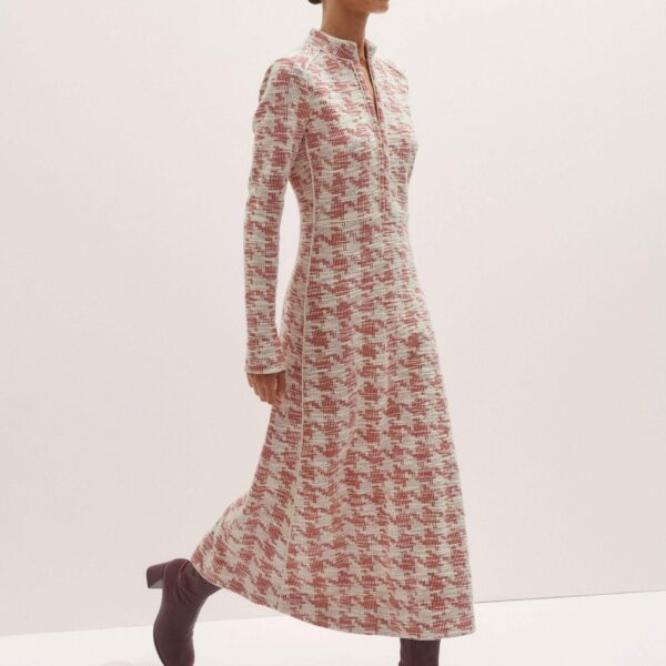 Me and Em Travel Tweed Midi Dress – luxury British Multicolour in Me and Em exclusively at Coveti