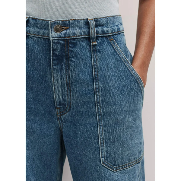 Me and Em Turn-Up Straight Jean – luxury British Blue in Me and Em exclusively at Coveti
