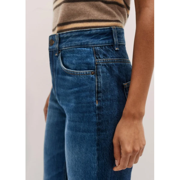 Me and Em Two-Tone Straight Crop Jean – luxury British Blue in Me and Em exclusively at Coveti