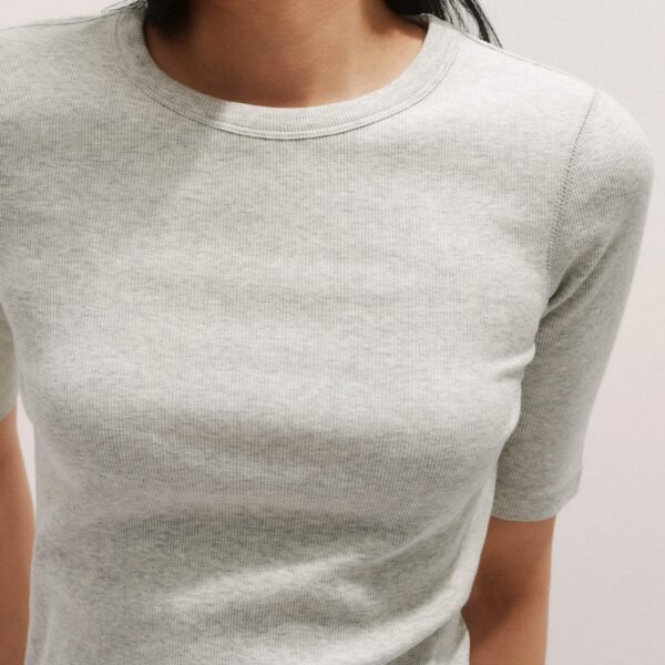 Me and Em Ultimate Rib Sweater Tee – luxury British Gray in Me and Em exclusively at Coveti
