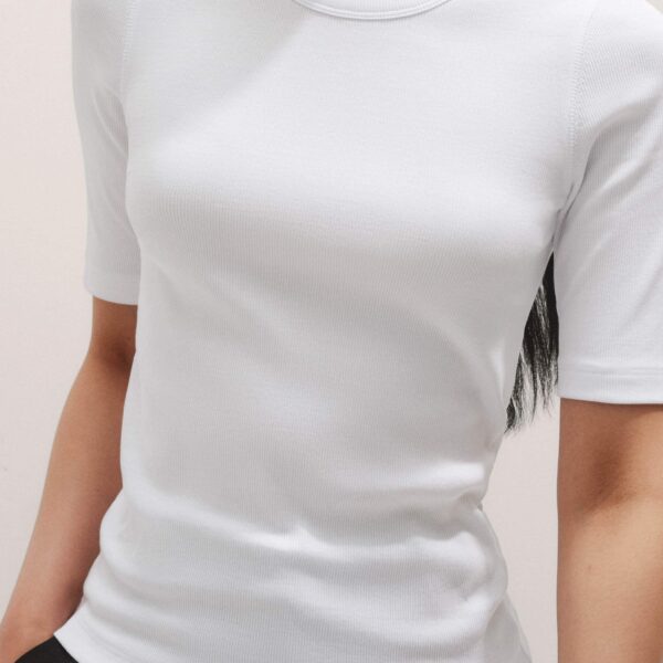 Me and Em Ultimate Rib Sweater Tee – luxury British White in Me and Em exclusively at Coveti