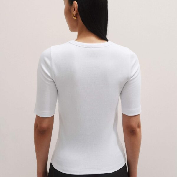 Me and Em Ultimate Rib Sweater Tee – luxury British White in Me and Em exclusively at Coveti