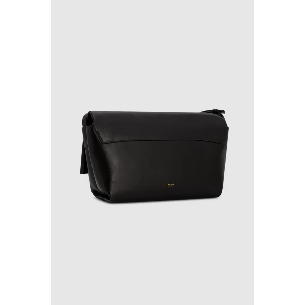 Back product shot of the Oroton ETTA LARGE CLUTCH in DARK CHOCOLATE and Premium crackle leather for Women