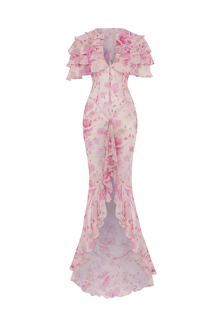 Rasario Floral Dress – couture evening dress