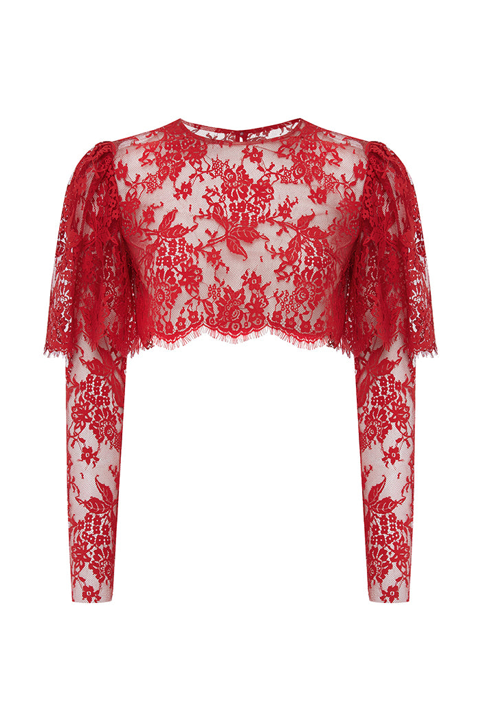 Rasario Lace Top – couture evening dress