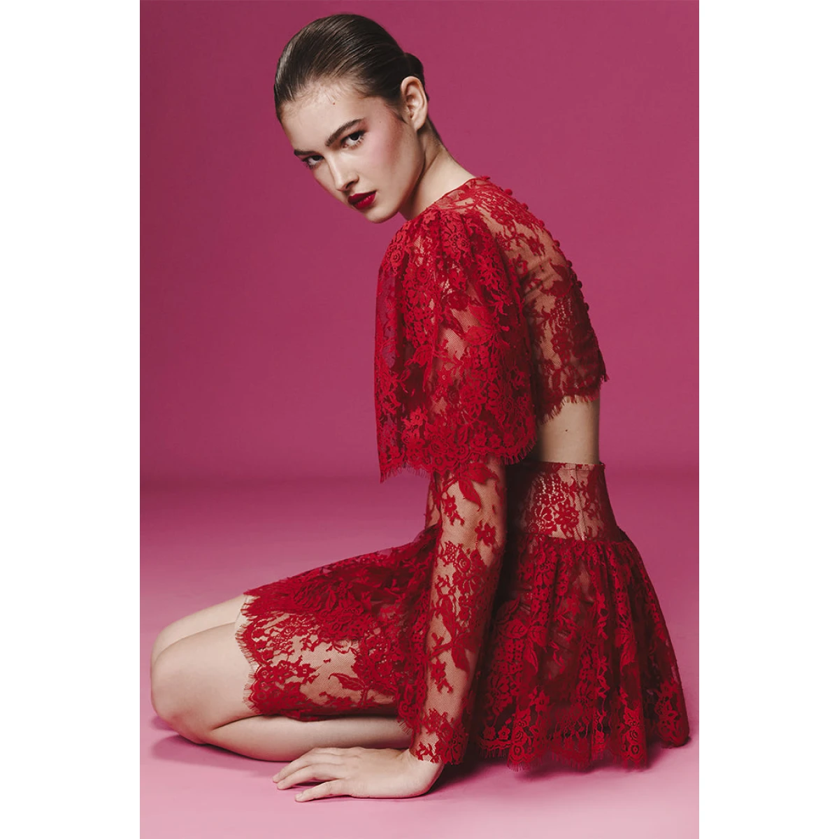 Rasario Lace Top – couture evening dress