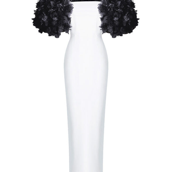 Rasario Crepe Dress – couture evening dress