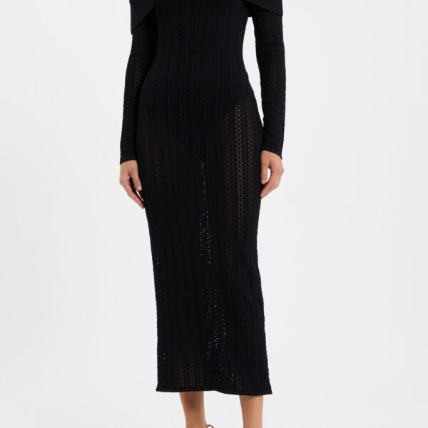tailored from a pointelle knit. Featuring a built-in bodysuit and a sheer overlay