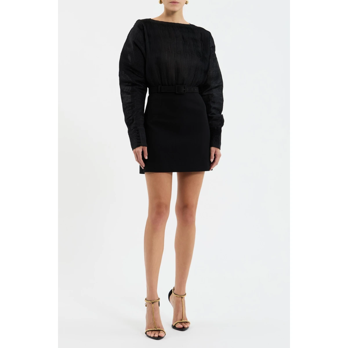 pleated bodice flows effortlessly