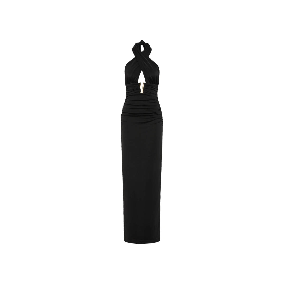 Rebecca Vallance Black Dresses The Mischa Halter Maxi Dress in black exudes feminine elegance