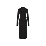 Rebecca Vallance Black Dresses The Erin Long Sleeve Midi Dress epitomises timeless sophistication in black. Tailored from premium jersey