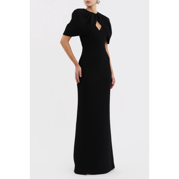 elevated by princess seams to flatter the figure. The column maxi skirt offers a sophisticated silhouette